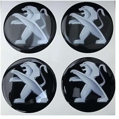 4 Stück Radnabenkappen für Peugeot 50mm,Radaufkleber Radnabenabdeckung Reifen Felgendeckel Aufkleber Nabenkappen Abzeichen Sticker Autozubehör