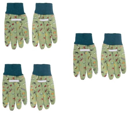BargainsMania Children Gardening Gloves - Green, Pine Tree Tools Gardening Gloves for Women and Men, Bamboo Made, Mesh Type, Washable Premium Material,
