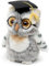 Uni-Toys - Eule (grau-weiß) mit Doktorhut und Brille - 18 cm (Höhe) - Plüsch-Vogel - Plüschtier, Kuscheltier