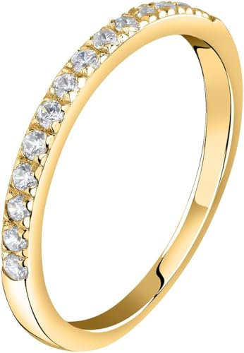 CHRIST Damen-Damenring 585er Weißgold 14 Diamant 58 Weißgold 32027466