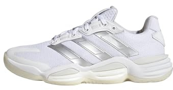 adidas Mujer Stabil 16 Indoor Shoes, Cloud White/Silver Metallic/Grey One, 37 1/3 EU