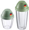 Westmark 2 Mix- und Schüttelbecher/Shaker mit herausnehmbarer Mixscheibe – Fassungsvermögen je 1x 0,5 l und 0,25 l, Kunststoff, BPA-frei – Transparent/Mint-Grün, 309022E6