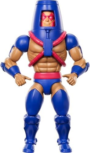 Masters of the Universe Origins Actionfigur Man-E-Faces aus der Cartoon-Kollektion, ca. 14 cm groß, Heroic Warrior aus der TV-Serie der 1980er, Wechselgesicht, Mini-Comic-Heft, JBM80