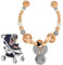 Kinderwagenkette Holz Baby, Kinderwagen Kette für Babys, Kinderwagen Spielzeug, Kinderwagenkette Junge mit Süßer Hase Anhänger, Tierform Kinderwagenspielzeug mit Glocke Geschenk zu Weihnachten