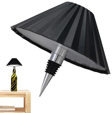Lampada per Bottiglia di Vino, Generico, Nero, Conica, ABS, Luce Notturna a LED, Touch Control, Wireless, Ricarica USB, Adatta a Bottiglie di Vino di Qualsiasi Forma