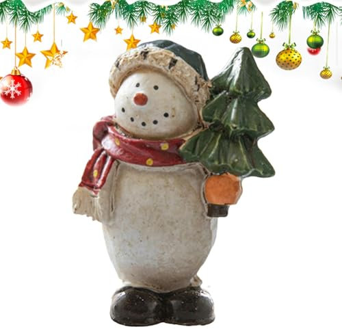 Figure natalizie in miniatura,Figure di pupazzo di neve | Carina statua di pupazzo di neve | Figure di pupazzo di neve da collezione, decorazione centrotavola, decorazione d