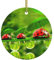 Lustiger Marienkäfer mit Regenschirmen, runde Ornamente, personalisierbar, Ornamente für Weihnachtsbaumschmuck