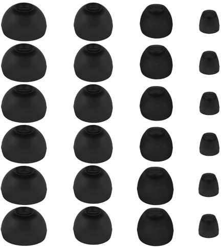 Extra Small Earbuds Tips Replacement Earbud Tips Soft Silicone Earbuds for in-Ear Headphones Extra Small Ear Tips for in Ear Earbuds(12 Pairs,Black)