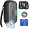 RCBDCYGJ Insulinkühler Reisekoffer TSA genehmigte Medikament Diabetischer Kühler für Reisen mit Thermometer Temperaturanzeige Kühler Medizin Organizer Tasche mit 2-EIS-Pack (schwarz)