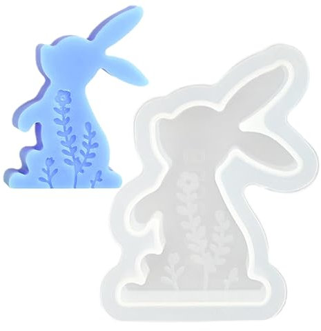 Osterhasenform, Silikonform für Osterkerzen, handgefertigte Kerzengießform, Bastelarbeiten und Gummibänder für Gips, Schokolade, Verzierungen