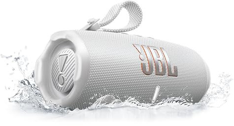 JBL Charge 6, Altavoz Bluetooth portátil inalámbrico, 28h de batería, Resistencia al Agua IP68, a Prueba de Polvo y caídas, Sonido Pro con AI Sound Boost, Compatible con Auracast, Blanco
