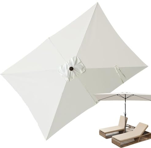 Auvent de rechange pour parasol rectangulaire déporté - 2 x 3 m - Dessus de parasol déporté imperméable - Accessoires de jardin pour piscine, pelouse et table, beige, Refer to description