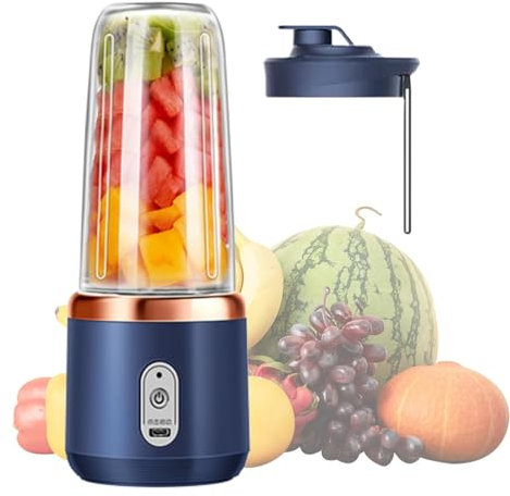 Blender Portable Sans Fil,smoothies Mixer, Blender Portable Léger,Mini Blender Rechargeable Mini Blender Avec Lame En Acier Inoxydable 6 Points, Blender Nomade, Auto-Nettoyage