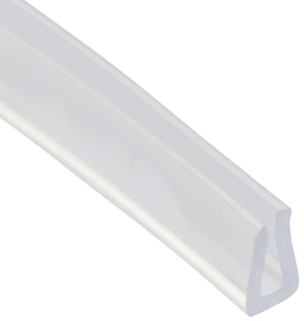 Rubber Edging Seal Strip, 14x8mm U-Channel Weather Strip for Shower Glass Door, Transparent