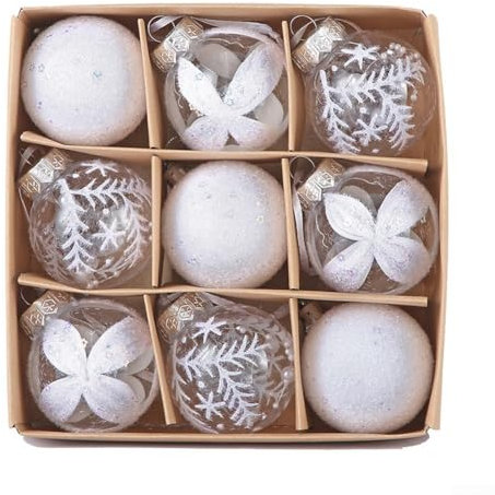 Hängende Ornamente, 9 Stück, perfekte Größe, 6 cm, Weihnachtskugeln für Baumschmuck und mehr (C)