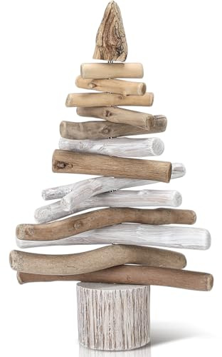 Civaner Treibholz-Weihnachtsbaum, 31,8 cm, Holz, Feiertagsmantel, Tischdekoration, Nestbäume, Geschenkidee, rustikale Weihnachtsdekoration für Weihnachten, Küste, Heimdekoration, Urlaub, Party, Event