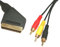 1.5m Scart to Triple RCA Cable - Premium Quality / 24k Gold/Audio/Video/AV/Fully Wired Scart / 21-pin / 3xRCA / 3RCA