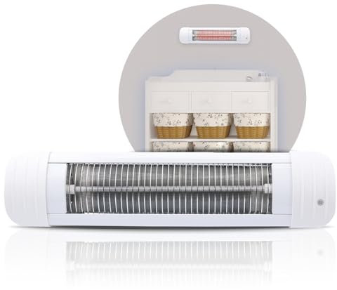 Babyruf BS 50 Heizstrahler | 600 Watt | Wickeltisch Wärmelampe Mit Abschaltautomatik | Einfache Wandmontage | Weiß