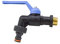 S&M 180026 - Robinet à sphère antigel 1/2 en polypropylène Noir, Manette Bleue avec Prise Automatique en Plastique