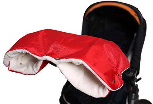 Baybino Handwärmer | Kinderwagen-Muff | Handschuhe | Warmes Innenfutter aus Lammfell-Imitat | Wasserfest & Winddicht | Für Kinderwagen oder Buggy von Hartan, Teutonia & Co. (Rot)