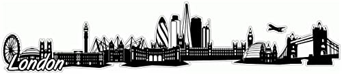 Samunshi® London Skyline Aufkleber Sticker Autoaufkleber City Gedruckt - 100x21cm schwarz