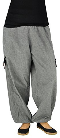 virblatt - Haremshose Damen & Haremshose Herren | Baumwolle | Pumphose Damen Aladinhose Goa Hose Hippie Hose Sommer Hose