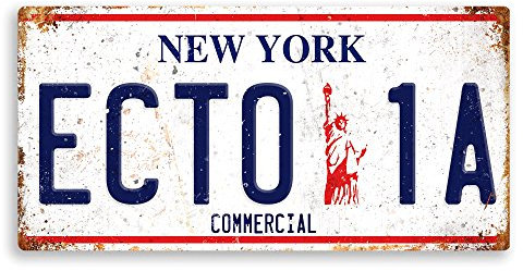 wtf | Famous Movie Number Plates – Ghostbusters “Ecto 1A” | Sticky-Pads - Metal Wall Sign Plaque Custom Name
