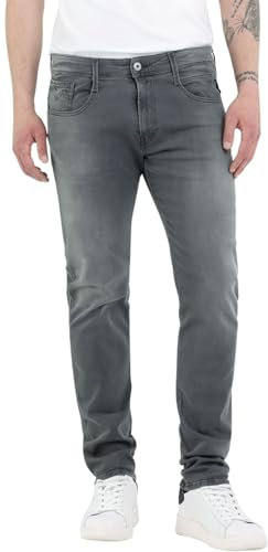 Replay Herren Jeans Anbass Slim-Fit mit Comfort Stretch, Dark Grey 096 (Grau), 33W / 32L