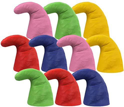 Alsino 10 Zwergenmützen Zwergenmütze für Erwachsene Wichtelmütze Zwerg Kostüm Karneval Elfenmütze Zwergen Zipfelmützen (10er Paket), Bunt