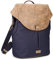 Zwei Damen City-Rucksack Olli O12 Rucksack (7 L) im Retro-Look mit Blumenanhänger im Canvas-Style mit Lederoptik, Hauptfach mit Reißverschluss, gepolstertes Laptopfach, wasserabweisend (ink)
