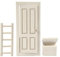 NEU Wichtel Miniatur Möbel Set aus Holz, Tür, Briefkasten, Leiter, 8-18 cm