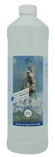 Pegasalt 2% Totes Meer Sole (1000 ml) • Pferde Inhalation Soletherapie • Regeneration der Atemwege für Pferde (1 Flasche)