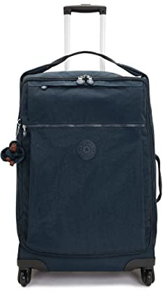 Kipling Darcey Rollgepäck Medium Metallic, True Blue, 17.25'' L x 26.25'' H x 10.75'' D, Damen Darcey Medium 66 cm Softside Kariertes Rollgepäck, 360 Grad drehbare Räder