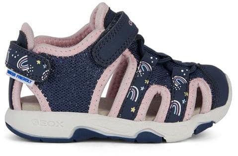 Geox Mädchen B Multy Girl Sandal, Navy Lt Pink, 27 EU