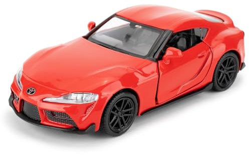 imtfzct 1/36 Toyota Supra Modellauto, Spielzeugauto mit Pull Back Funktion, Türen zum Öffnen, Freizeitspielzeug, Auto Geschenk für Jungen und Mädchen (rot)