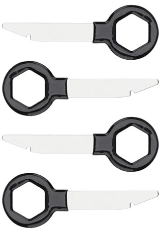 Kit de 4 PCS Clé Extraction Autoradio, Clé Demontage Autoradio, Outils Démontage Autoradio pour Stéréo de Voiture, Compatible avec Majorité des Véhicules, Ergonomique et Durable, Facile à Utiliser