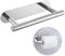 TURS Toilet Roll Holder Self Adhesive, Double Post Pivoting Toilet Tissue Holders Roll Holder, Chrome Stainless Steel No Drilling Paper Holder for Bathroom