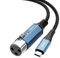 Tisino Cable de Micrófono XLR a USB C (2M), Cable de Audio Hi-Fi Mejorado para Grabación, Cable de Micrófono USB C para Micrófonos Dinámicos/Grabadora/Laptop/Tablet