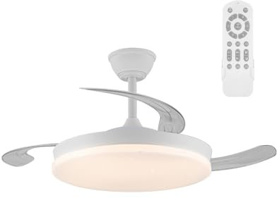 Ventilador LED aspas plegables Covery Evo Led 72W con Memoria de encendido, APP, Mando a distancia CCT 3000-4000-6000K, Intensidad Regulable, Silencioso. Efecto brillo estrellas
