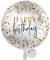 balloa Folienballon XXL Happy Birthday, großer runder Helium Ballon zum Geburtstag, Geschenk für Frauen und Männer, elegante Party Dekoration für Geburtstagsfeier, mit Luft oder Helium befüllbar, 53cm