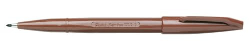 Pentel Sign Pen 1.0mm Line Dye Based Ink Original Fiber Tipped Pen - Brown (Pack of 12)