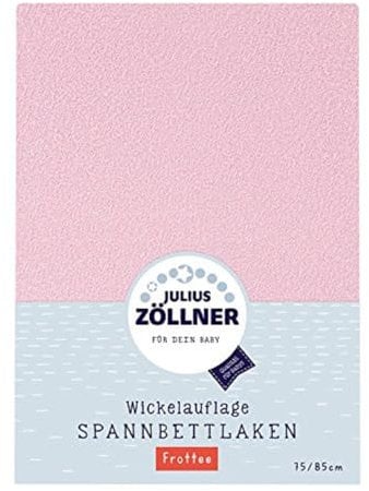 Julius Zöllner 8390449760 Spanntuch für die Wickelauflage, 75 x 85 cm, Frottee, rosa