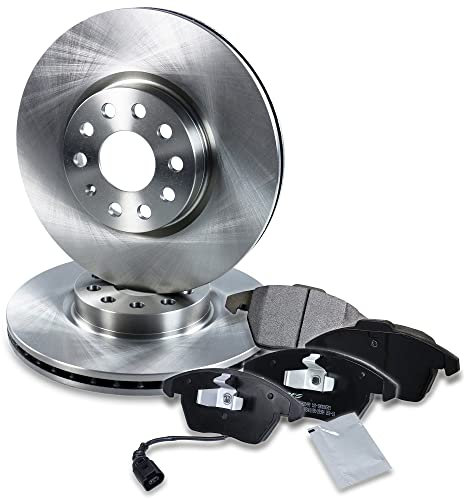 BESTPRICE Bremsenset Vorderachse inkl. Bremsscheiben Belüftet Ø 312 mm + Bremsbeläge vorne + Verschleißkontakt