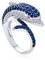 Bling Jewelry Nautische Pave Cubic Zirconia Navy Blue Cz Bypass Statement Dolphin Band Ring Für Frauen Schwarz Versilbert Messing