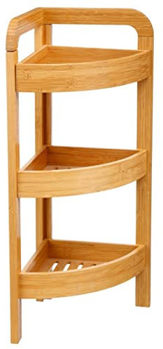 Tendance Maison Etagère d'angle Bambou 3 Niveaux PM