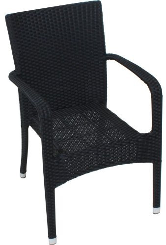 London Stapelstuhl Alu Kunststoff Schwarz