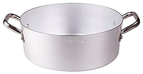 Ollas Agnelli Cazuela Baja de Aluminio, con 2 Asas en Acero Inoxidable, Plata, 38 cm