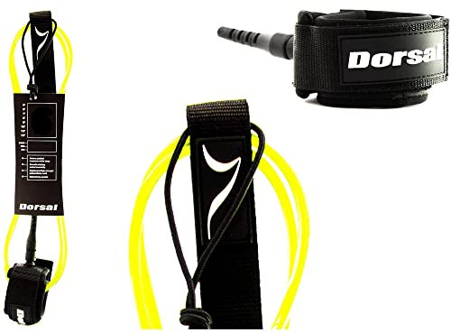 DORSAL Surf Leash for Surfboard Longboard SUP Leg Rope 7' Yellow