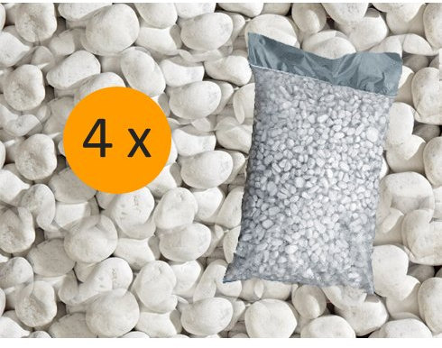 Metroquadrocasa Lot de 4 sacs de 25 kg de Galets décoratifs en marbre blanc de Carrare taille 25/40 mm, pour le jardin
