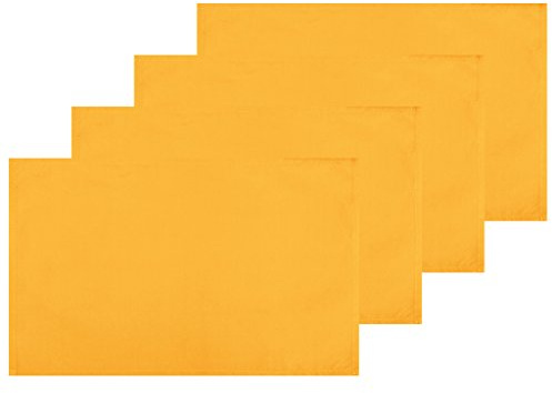 Bestlivings 4er Set Tischsets Platzset Tischuntersetzer Platzdeckchen Tischdeko Tischmatte Essensunterlage Maße 30x45 cm, Farbe: Hellorange - Marigold